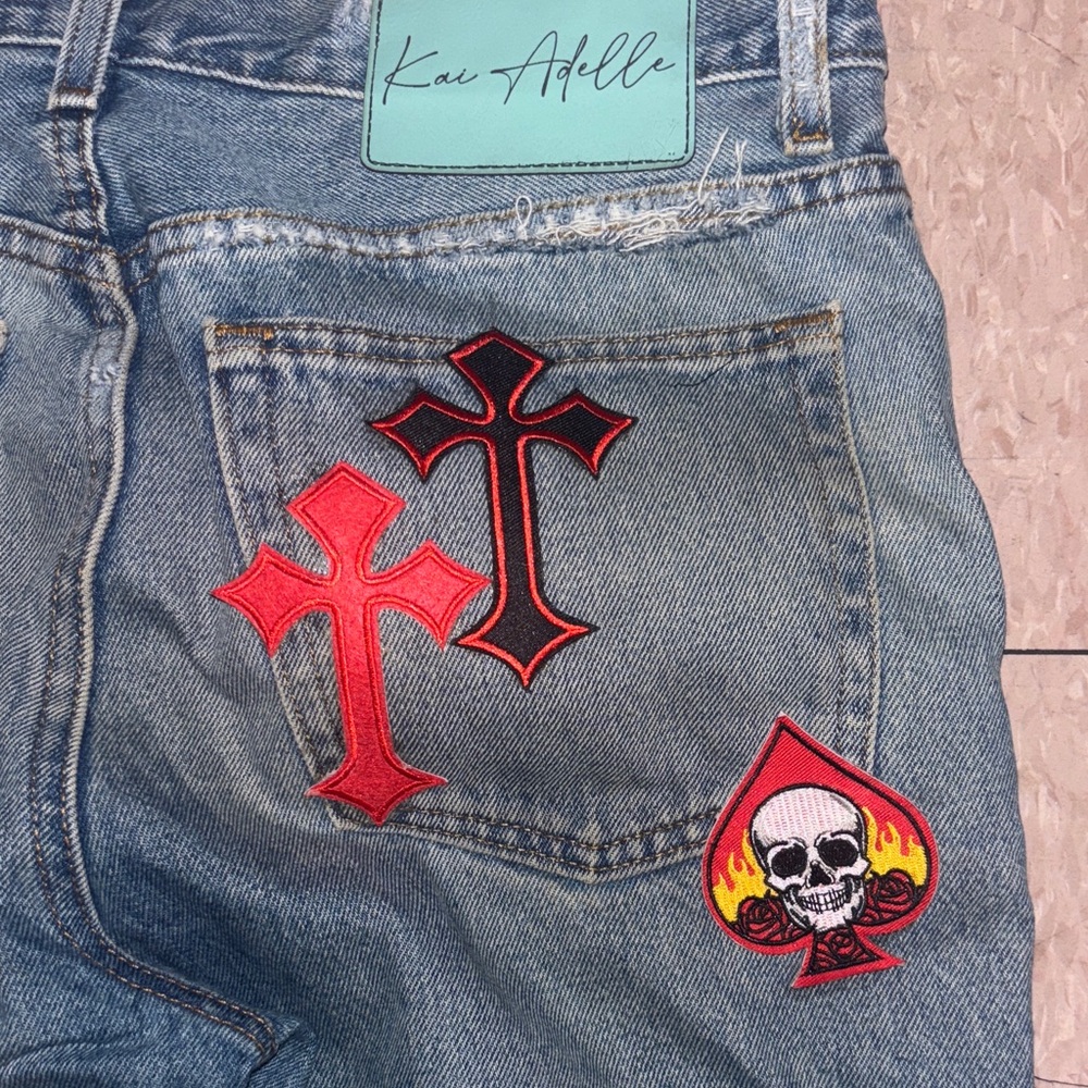 Patchwork Graphic Jeans the arent full length - image 5